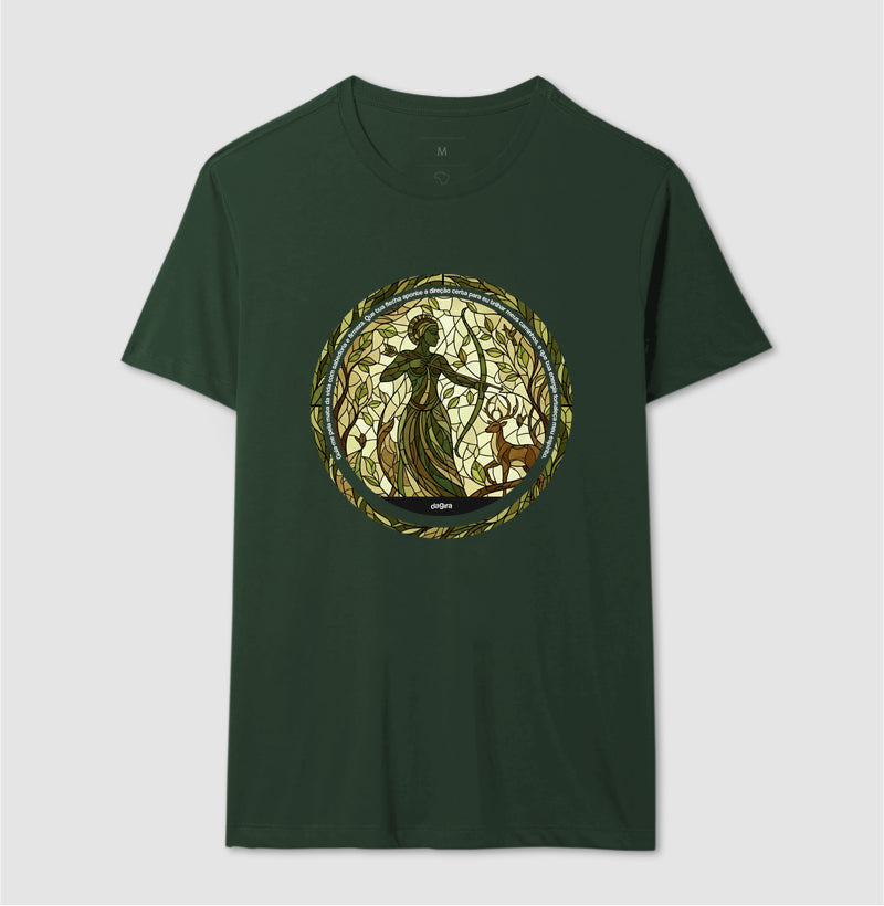 Camiseta Umbanda Oxóssi Vitral Algodão Premium | Dagira
