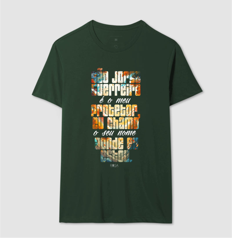 Camiseta São Jorge Guerreiro Estampa Frase | Dagira