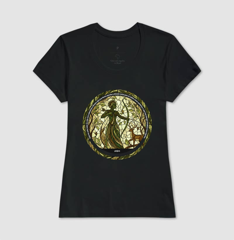 Camiseta Umbanda Oxóssi Vitral Algodão Premium | Dagira