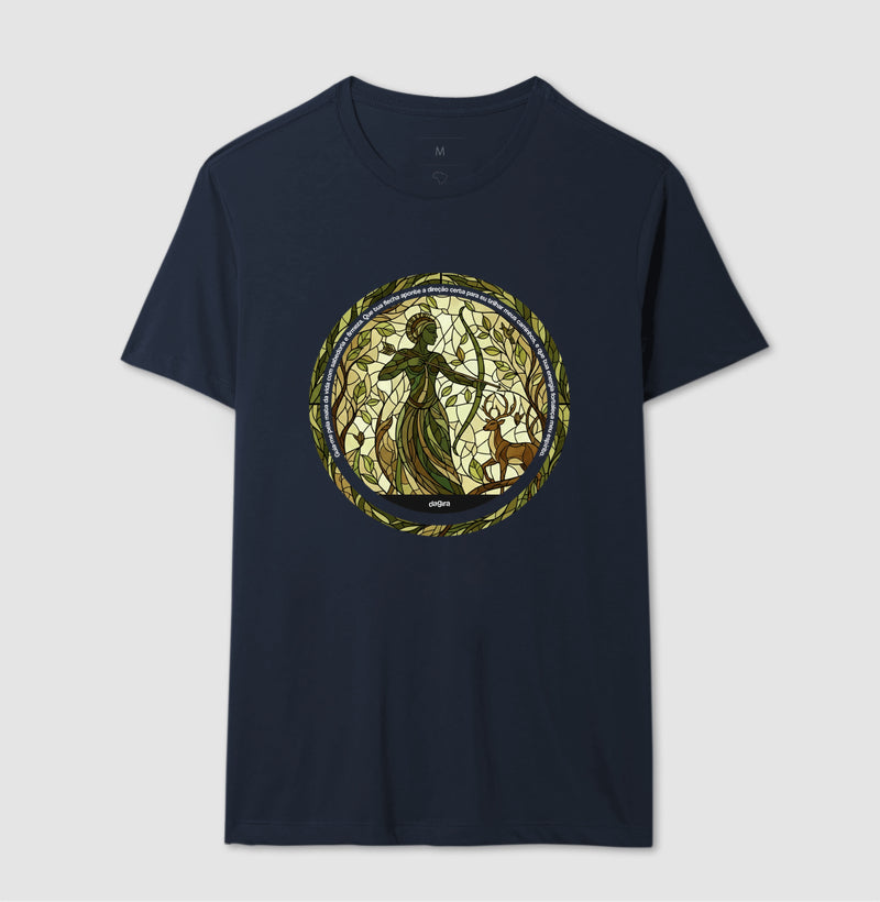 Camiseta Umbanda Oxóssi Vitral Algodão Premium | Dagira