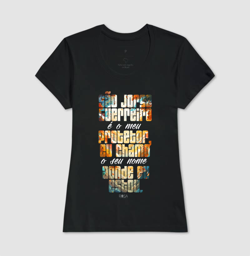 Camiseta São Jorge Guerreiro Estampa Frase | Dagira