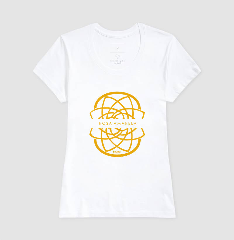 Camiseta Rosa Amarela Escudo | Dagira