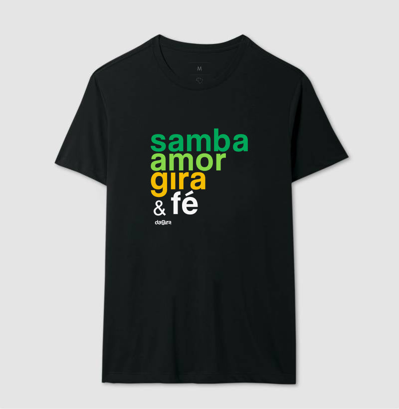 Camiseta Umbanda Samba Amor Gira e Fé | Dagira