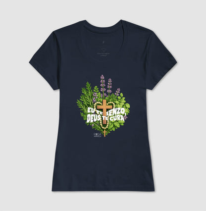 Camiseta Eu Te Benzo Deus Te Cura Algodão | Dagira