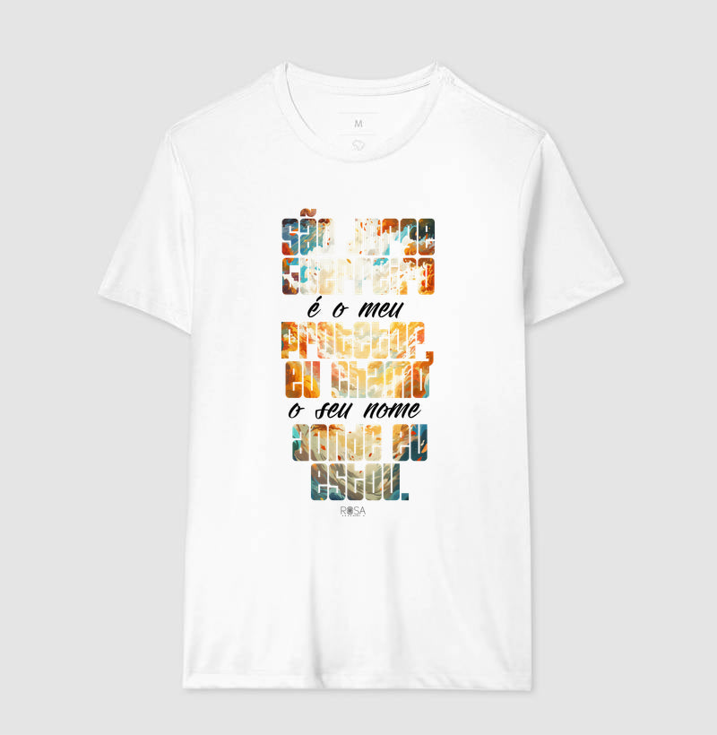 Camiseta São Jorge Guerreiro Estampa Frase | Dagira