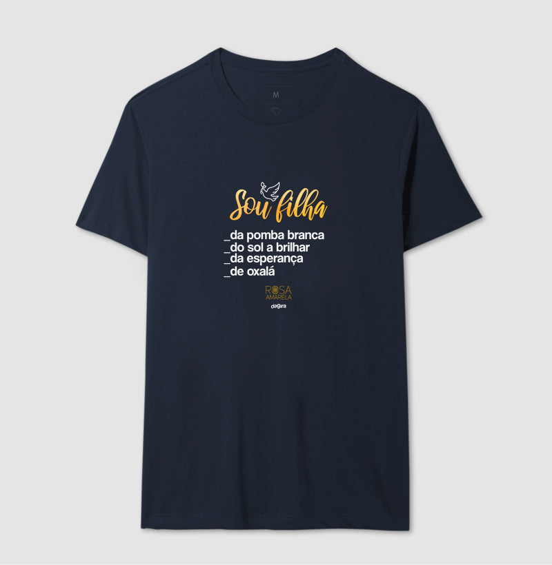 Camiseta Sou Filha de Oxalá Rosa Amarela | Dagira