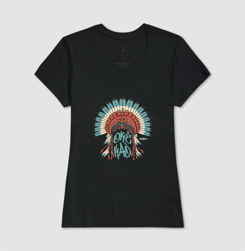 Camiseta Umbanda Okê Kaô Cocar | Dagira