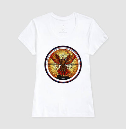 Camiseta São Miguel Arcanjo Vitral Algodão Premium | Dagira