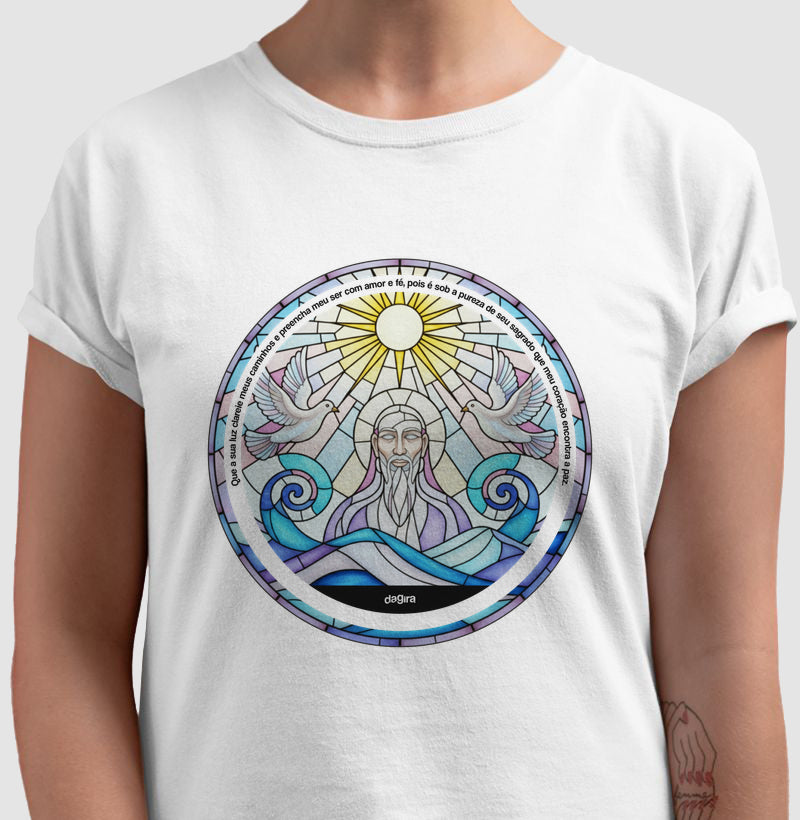 Camiseta Umbanda Oxalá Vitral Algodão Premium | Dagira