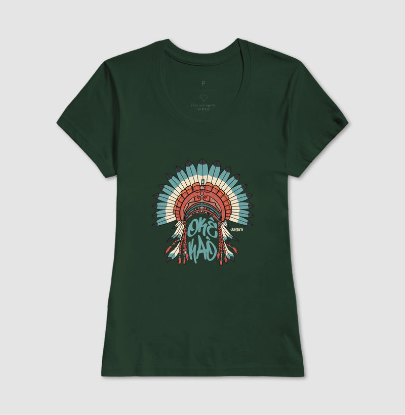 Camiseta Umbanda Okê Kaô Cocar | Dagira