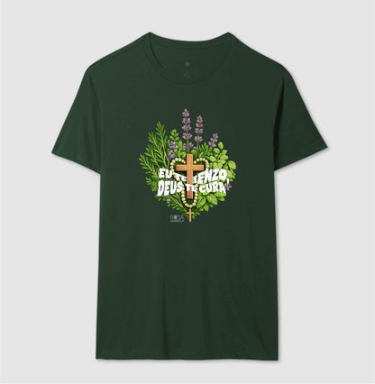 Camiseta Eu Te Benzo Deus Te Cura Algodão | Dagira