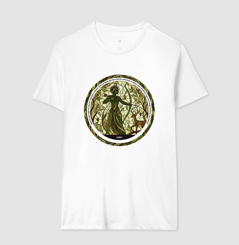 Camiseta Umbanda Oxóssi Vitral Algodão Premium | Dagira