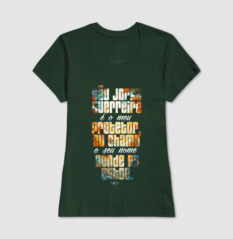 Camiseta São Jorge Guerreiro Estampa Frase | Dagira