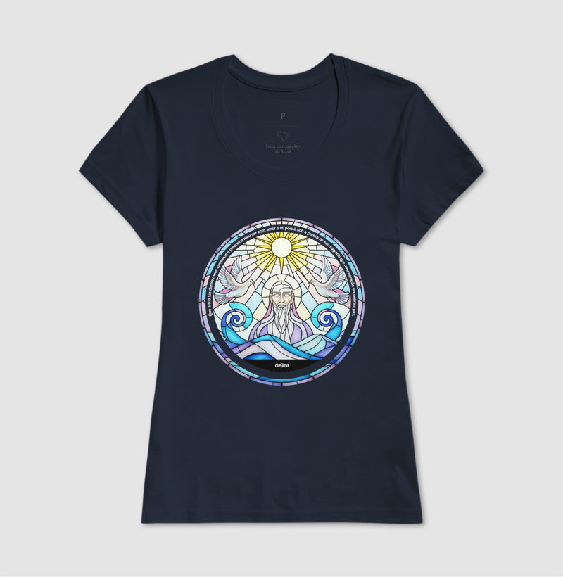 Camiseta Umbanda Oxalá Vitral Algodão Premium | Dagira