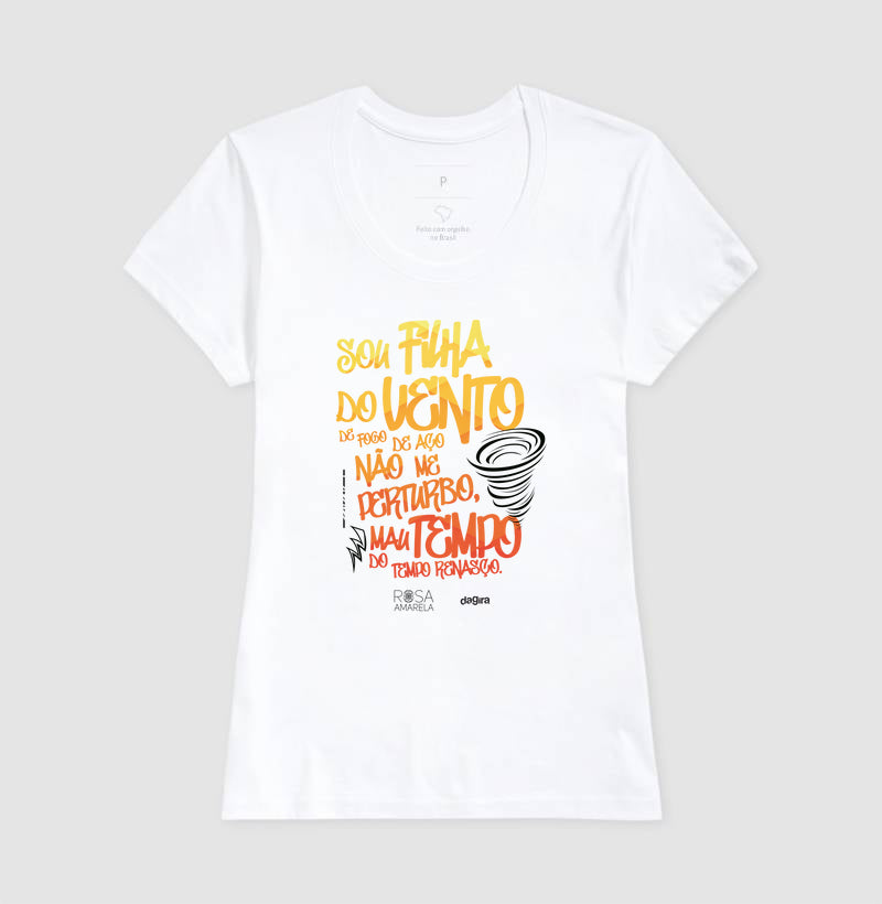 CAMISETA ROSA AMARELA - FILHA DO VENTO