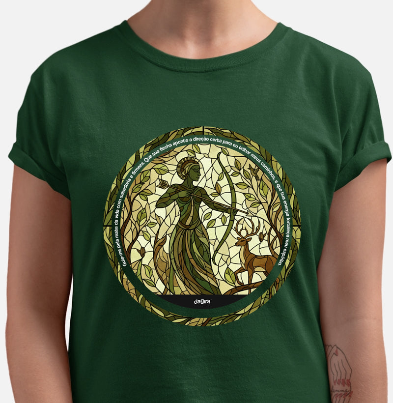 Camiseta Umbanda Oxóssi Vitral Algodão Premium | Dagira