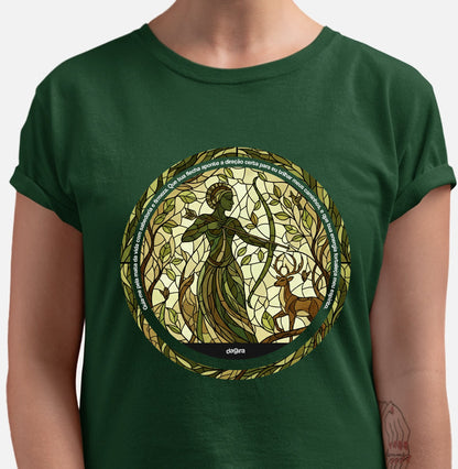 Camiseta Umbanda Oxóssi Vitral Algodão Premium | Dagira