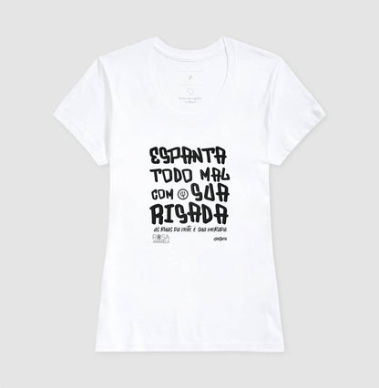 Camiseta Umbanda Risada de Exu Rosa Amarela | Dagira