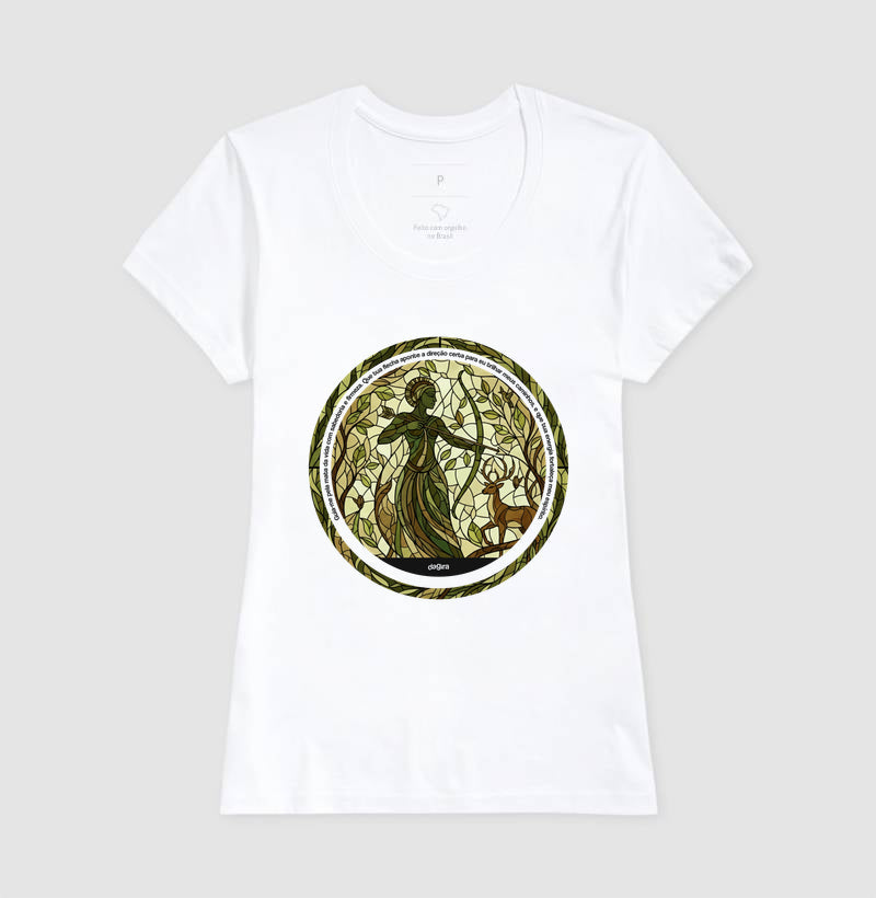 Camiseta Umbanda Oxóssi Vitral Algodão Premium | Dagira