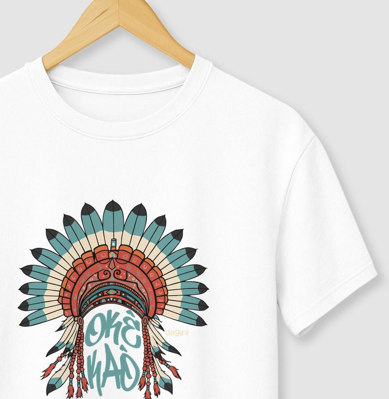Camiseta Umbanda Okê Kaô Cocar | Dagira