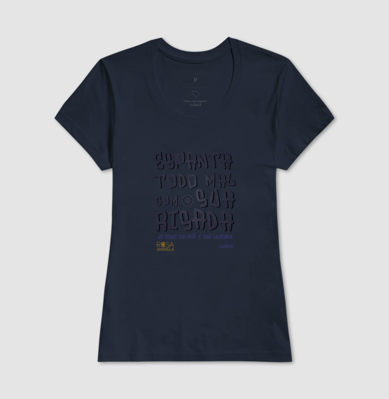 Camiseta Umbanda Risada de Exu Rosa Amarela | Dagira