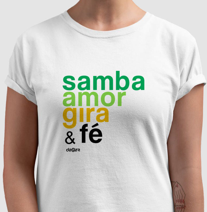 Camiseta Umbanda Samba Amor Gira e Fé | Dagira