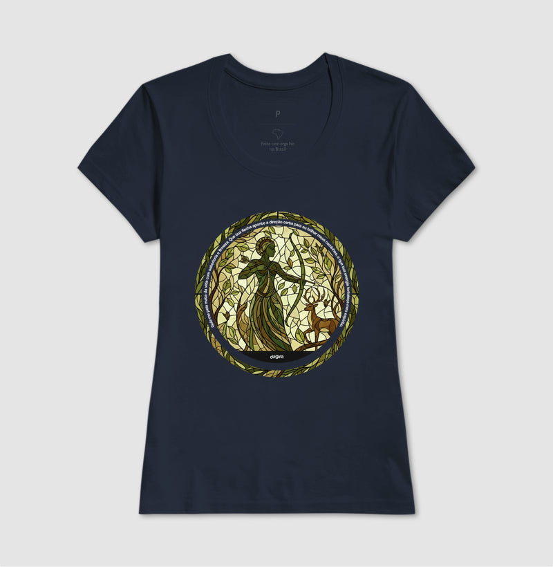 Camiseta Umbanda Oxóssi Vitral Algodão Premium | Dagira