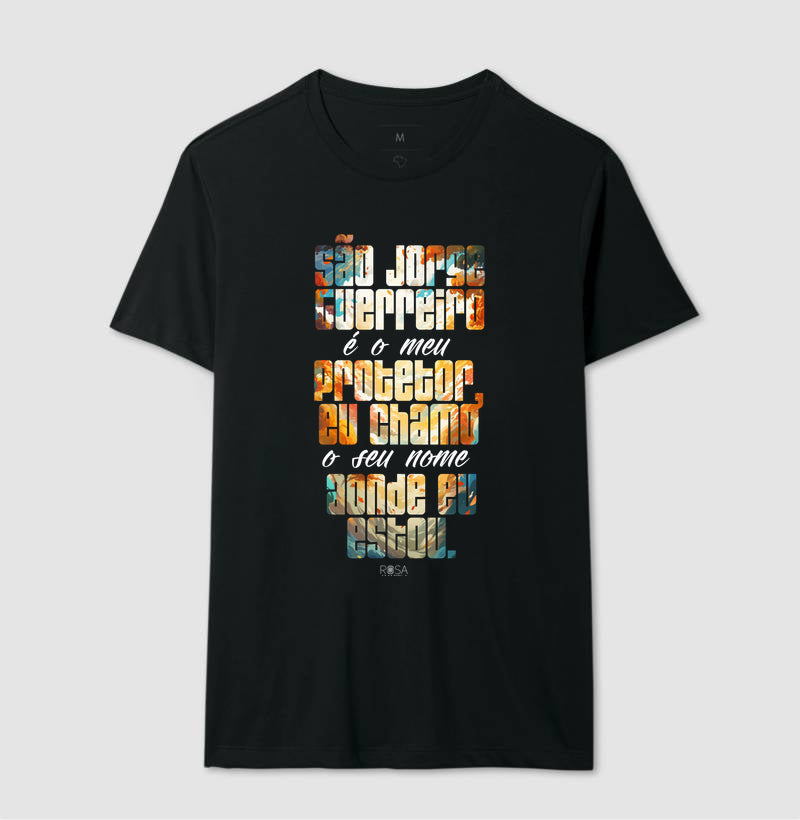 Camiseta São Jorge Guerreiro Estampa Frase | Dagira