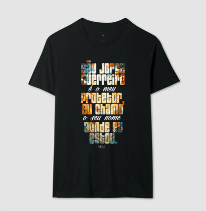 Camiseta São Jorge Guerreiro Estampa Frase | Dagira