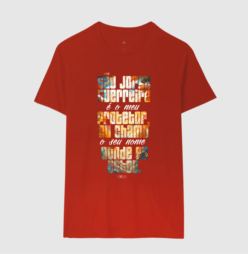 Camiseta São Jorge Guerreiro Estampa Frontal | Dagira