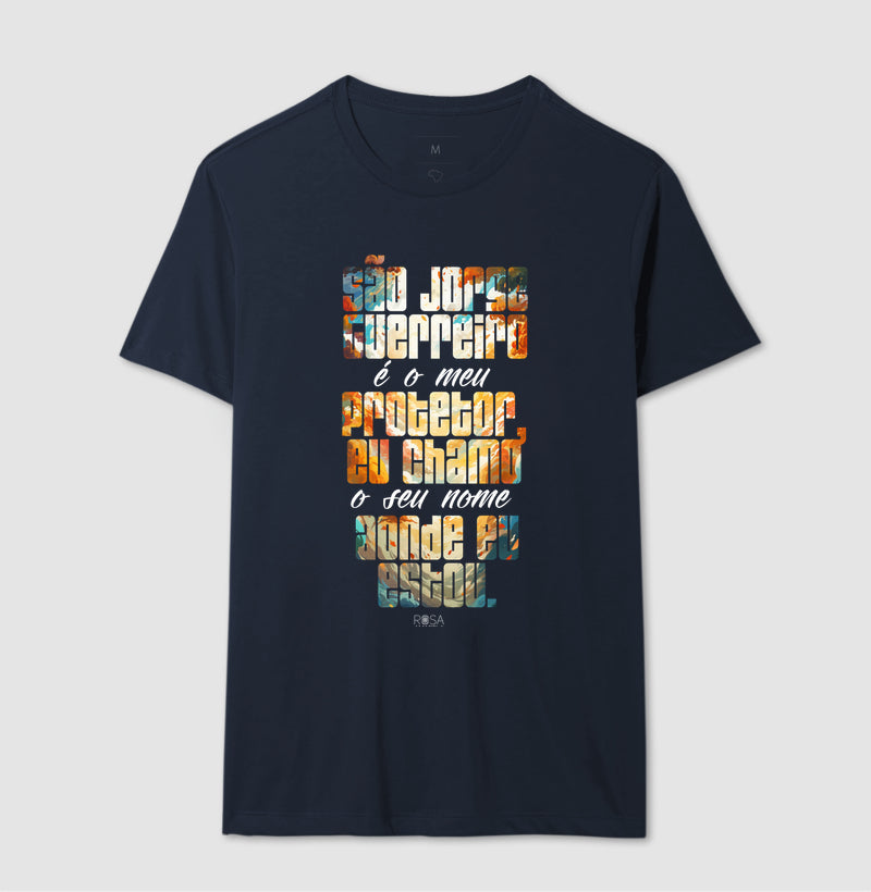 Camiseta São Jorge Guerreiro Estampa Frase | Dagira