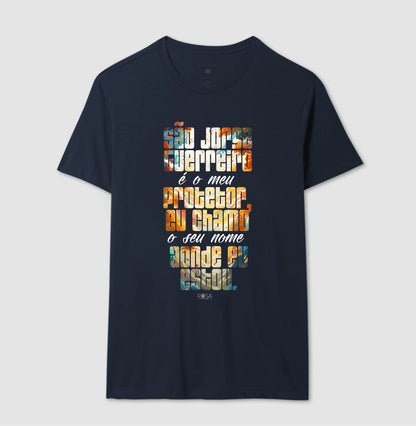 Camiseta São Jorge Guerreiro Estampa Frase | Dagira