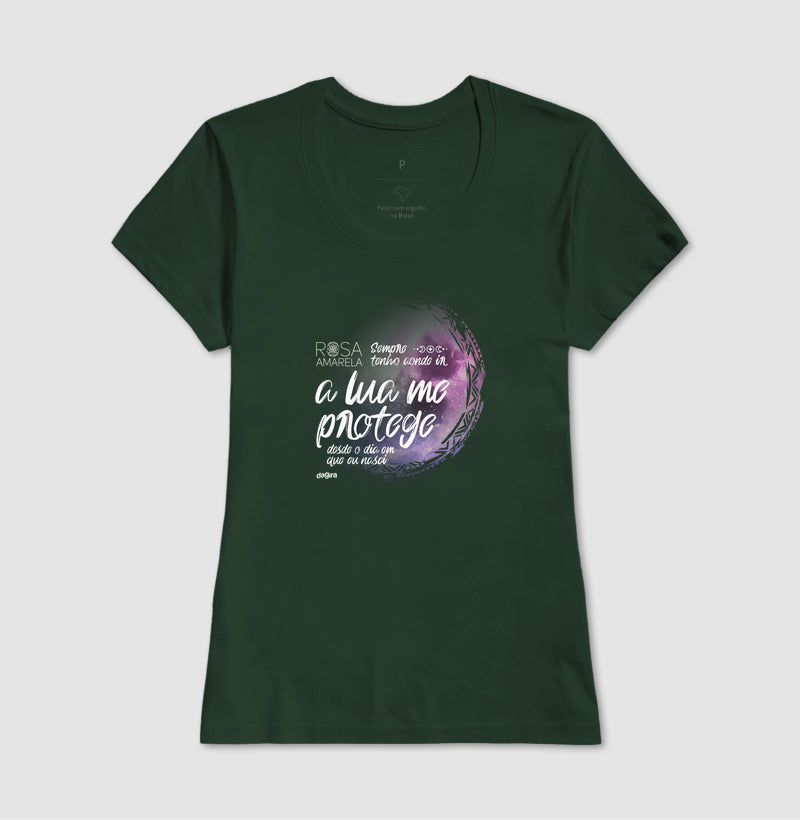 Camiseta Rosa Amarela A Lua Me Protege | Dagira
