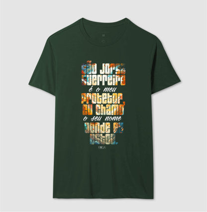 Camiseta São Jorge Guerreiro Estampa Frase | Dagira