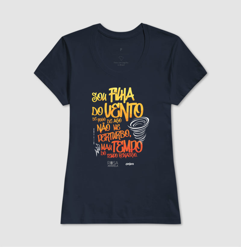 Camiseta Filha do Vento Rosa Amarela | Dagira