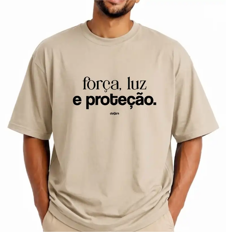 Camiseta Força, Luz e Proteção Oversized | Dagira