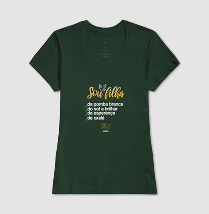 Camiseta Sou Filha de Oxalá Rosa Amarela | Dagira