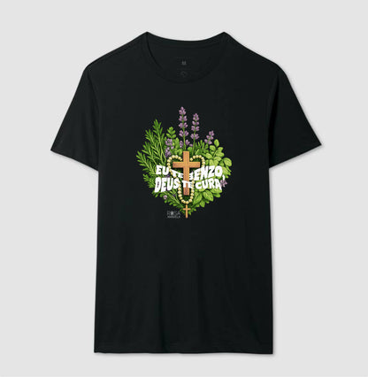 Camiseta Eu Te Benzo Deus Te Cura Algodão | Dagira
