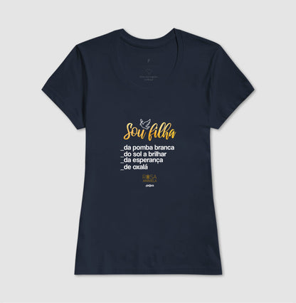 Camiseta Sou Filha de Oxalá Rosa Amarela | Dagira