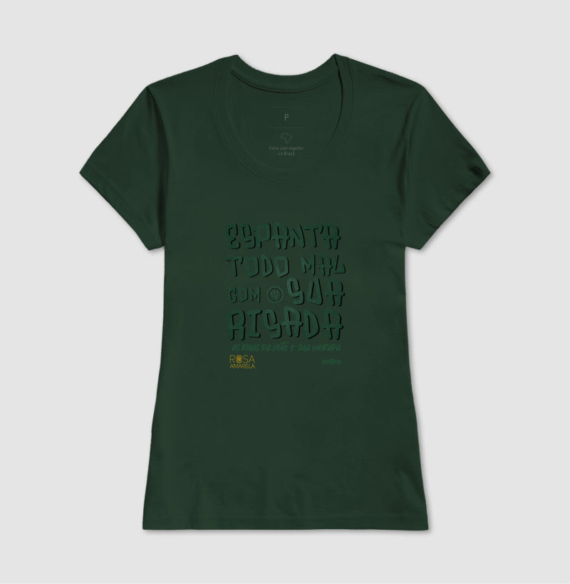 Camiseta Umbanda Risada de Exu Rosa Amarela | Dagira