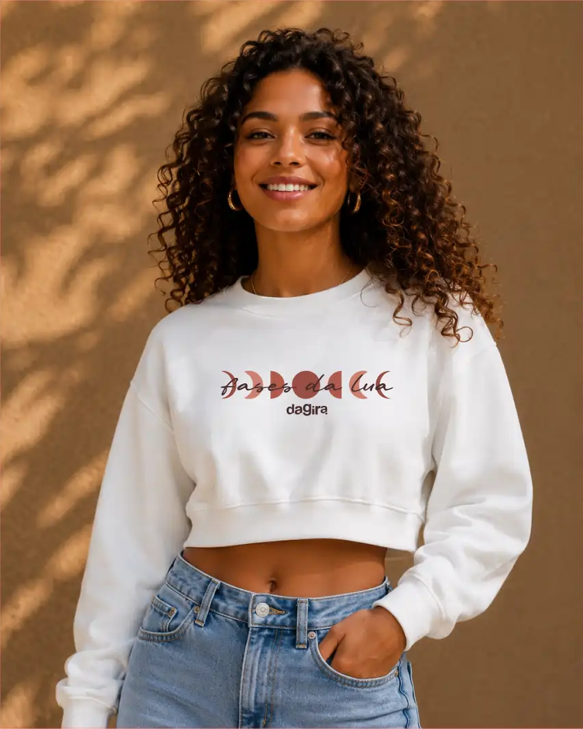 MOLETOM CROPPED FASES DA LUA