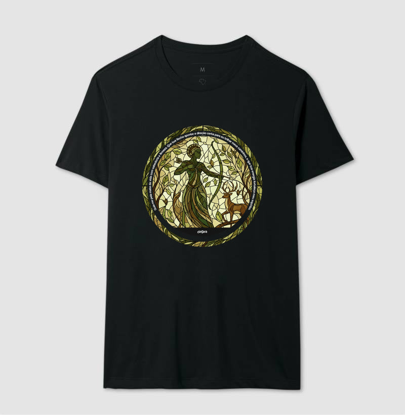 Camiseta Umbanda Oxóssi Vitral Algodão Premium | Dagira