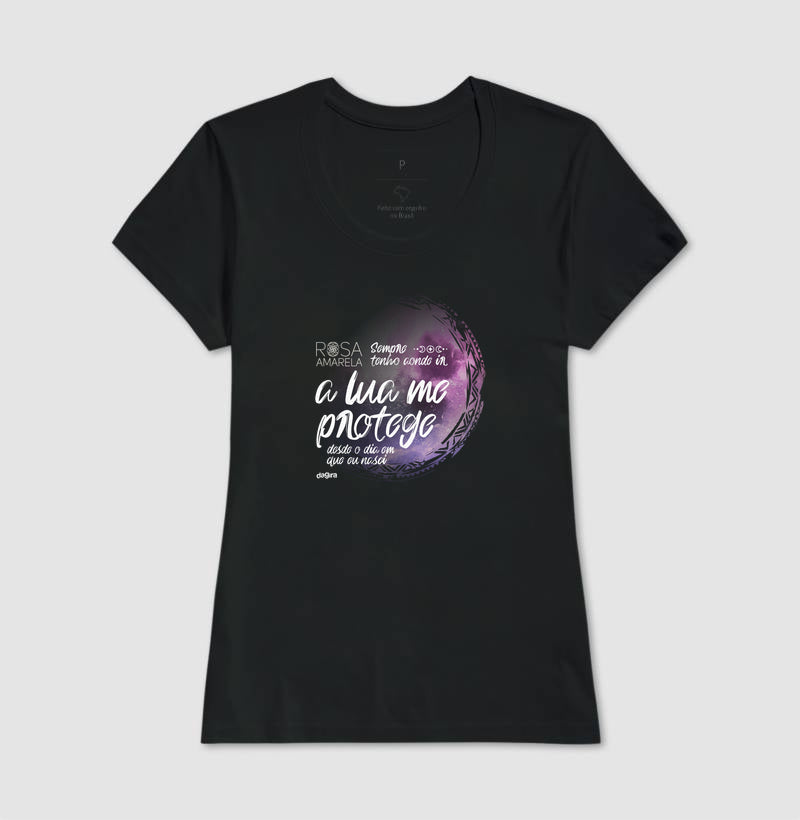 Camiseta Rosa Amarela A Lua Me Protege | Dagira
