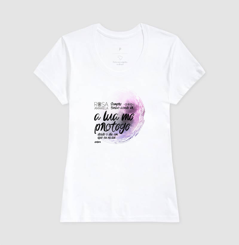 Camiseta Rosa Amarela A Lua Me Protege | Dagira