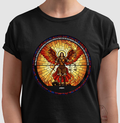 Camiseta São Miguel Arcanjo Vitral Algodão Premium | Dagira