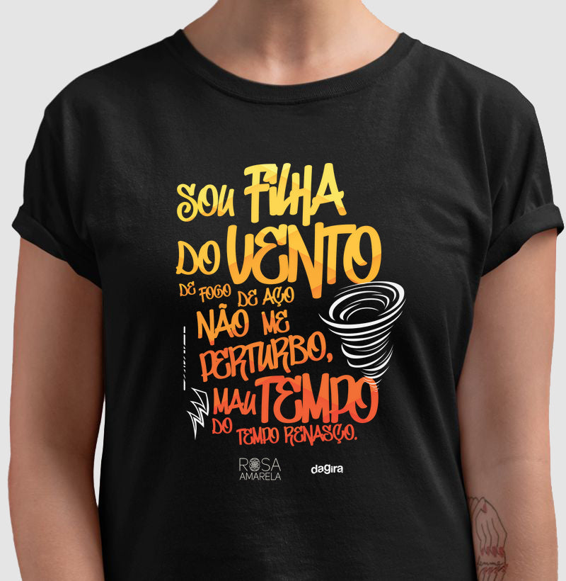 Camiseta Filha do Vento Rosa Amarela | Dagira