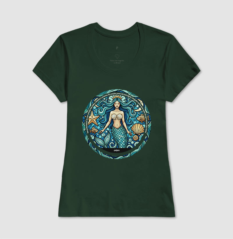 Camiseta Umbanda Iemanjá Sereia Vitral | Dagira