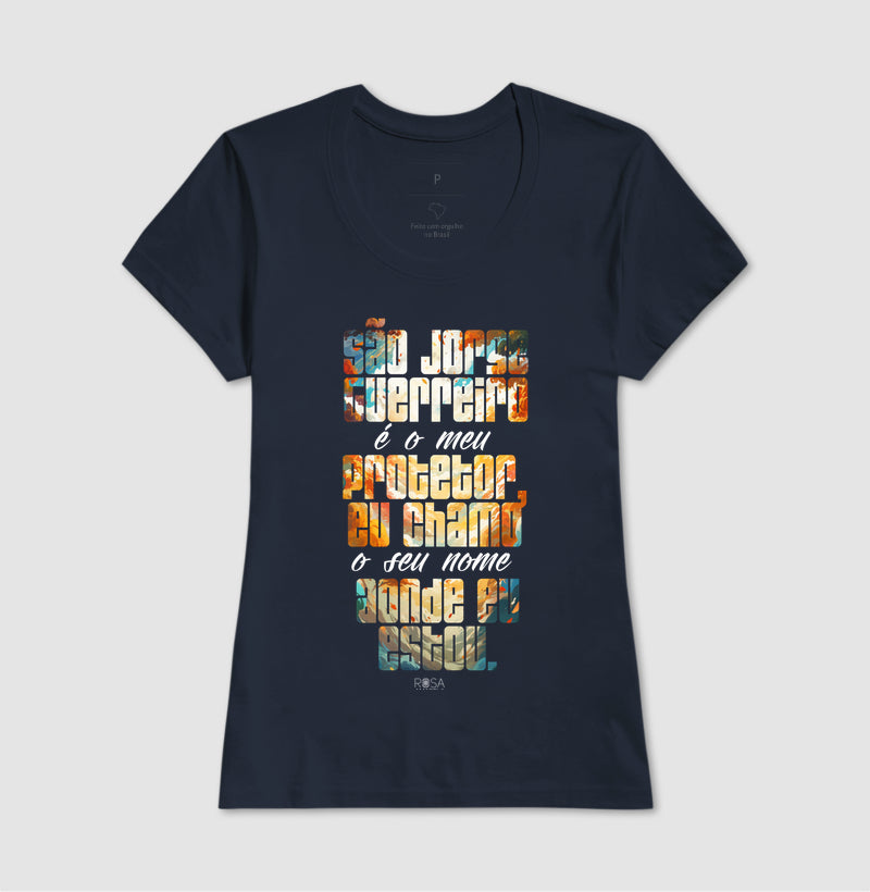 Camiseta São Jorge Guerreiro Estampa Frontal | Dagira