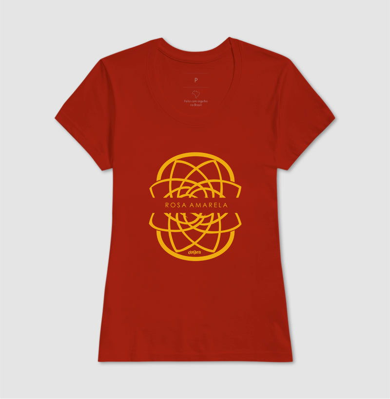 Camiseta Rosa Amarela Escudo | Dagira